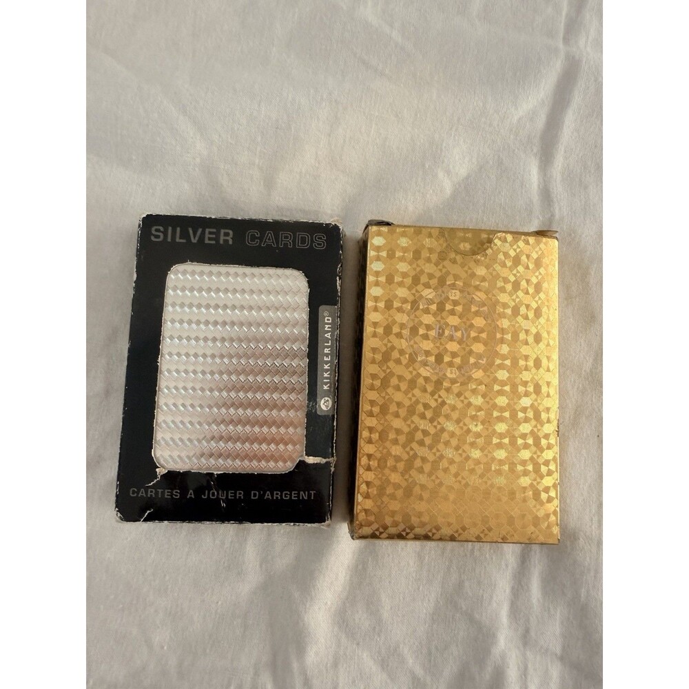 Gold & Silver Metallic Playing Cards Bundle – Kikkerland Silver + EAY Gold Deck